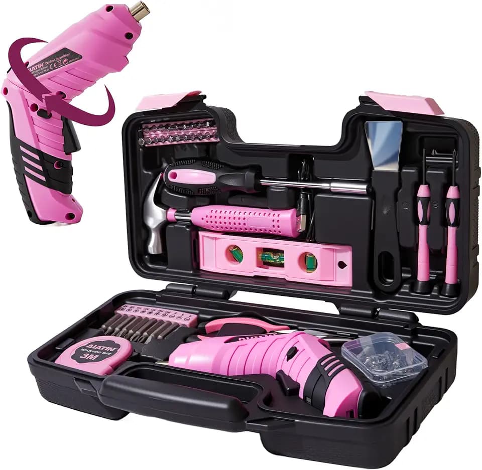 Electric Screwdriver Cordless, 40Pcs Pink Tool Set