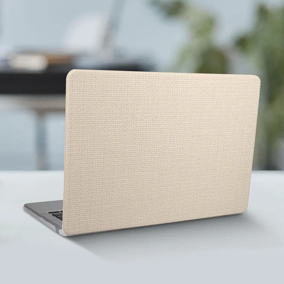 kwmobile Laptop Cover kompatibel mit Apple MacBook Air A2681 M2 2022 / A3113 M3 2024 Hülle - Notebook Schutzhülle im gewebten Design - Weiß