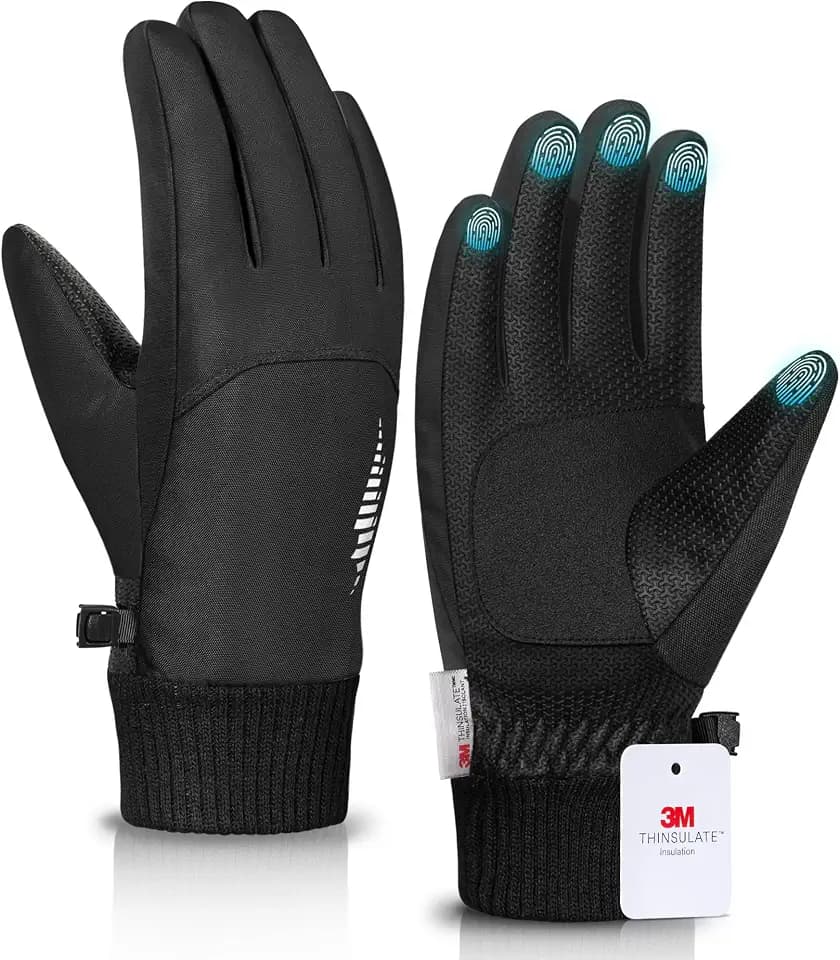 rivmount Snow Winter Gloves Women Men, Thermal Ski Glove with Warm, Waterproof, Touchscreen for Cold Weather Running, Cycling