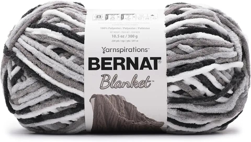 Bernat Blanket Big Ball Yarn-Gray Storm