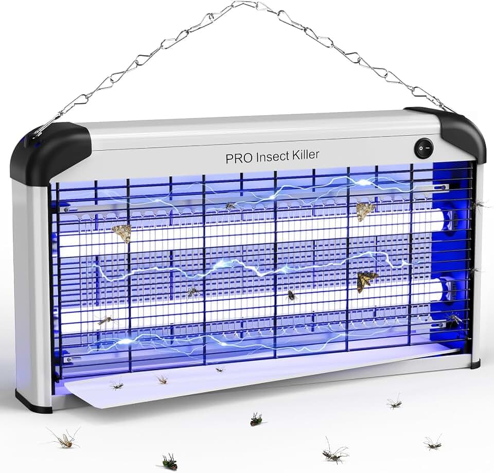Spectracide Wirksam Insektenlampe Innen, 30w Fliegenfalle Elektrisch Insektenvernichter mit UV Lampe, 2400V Insektenfänger Elektrisch Fliegen Wespen Mücken Moskitos Milben
