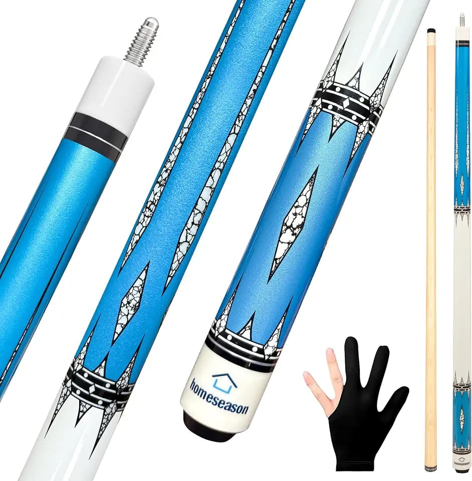 Pool Cues 58 inch Pool Cue Stick with 13mm Fiber Leather tip 20oz 4-Colors for Beginner, Commercial and Home Entertainment