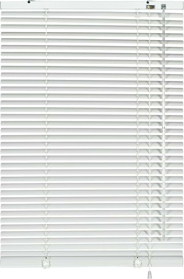 Gardinia Alu-Jalousie, Sicht-, Licht- und Blendschutz, Wand- und Deckenmontage, Alle Montage-Teile inklusive, Aluminium-Jalousie, Weiß, 60 x 175 cm (BxH) 6953