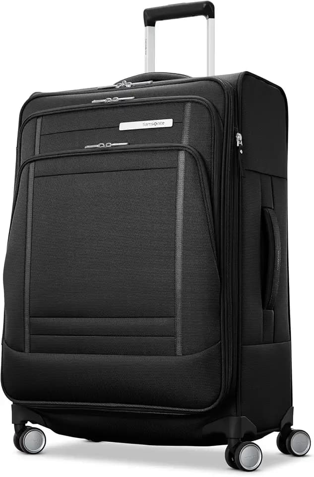 Samsonite UpLIFT Lightweight Large Checked Softside Luggage with Spinner Wheels - Expandable - Airline-Approved, Polyester Soft Suitcase for Ultra Light Travel - Black