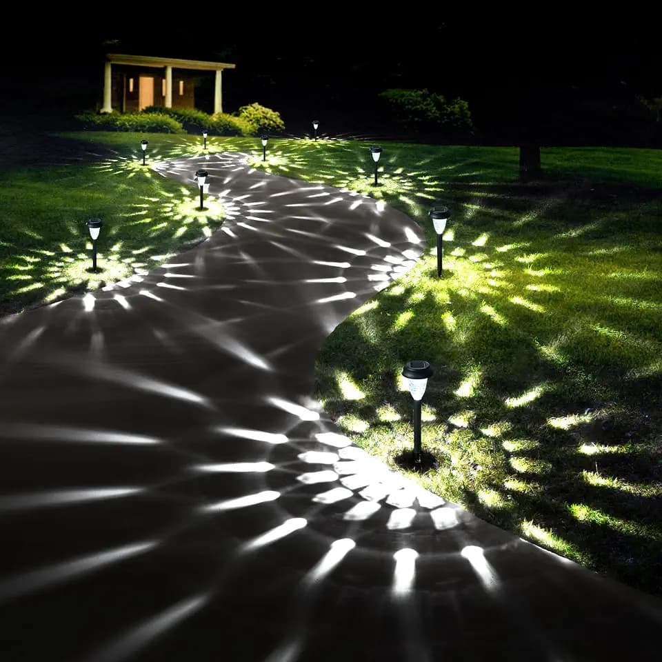 GIGALUMI Solar Lights Outdoor Waterproof Pathway Lights, 12 Pack Cold White