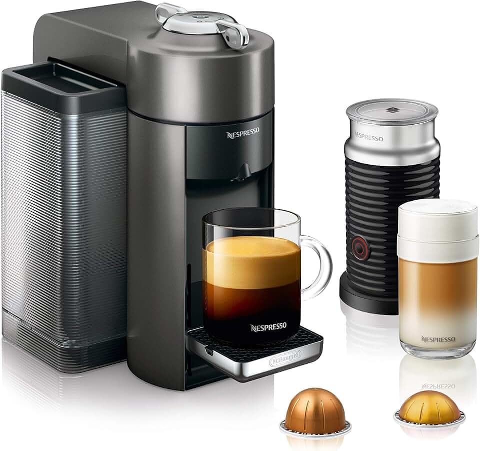Nespresso Vertuo Coffee and Espresso Machine by De'Longhi, 54 ounces, Titan, Grey