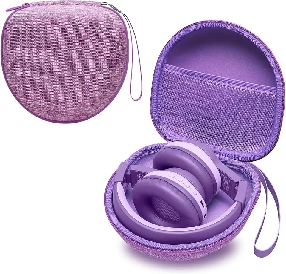 Kids Headphones Case for JoySpark/iClever Etc Headphone,Purple,Case Only