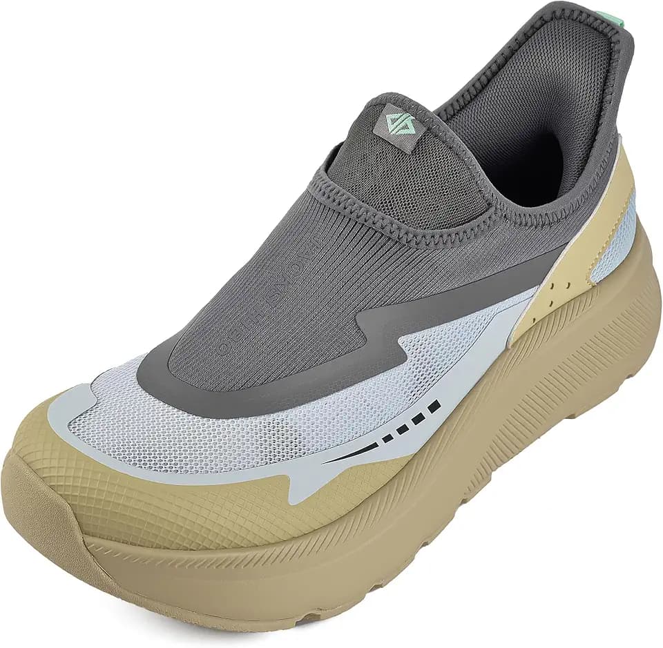 JACKSHIBO Men's Wide Toe Box Slip on Walking Shoes Arch Support Sneakers