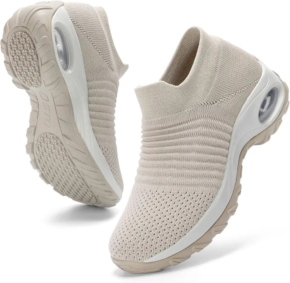 HKR Women Walking Shoes Cushioned Slip On Sneakers