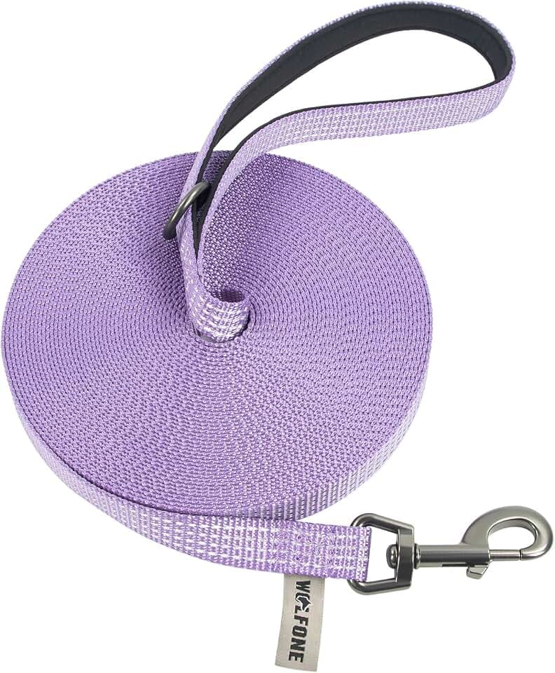 Wolfone Leichte Schleppleine 15m für Hunde,Lila