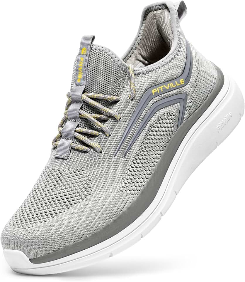 FitVille Extra Weit Laufschuhe Herren Gedämpft Joggingschuhe Helle Sohle Straßenlaufschuhe Atmungsaktiv Sportschuhe Fitnessstudio rutschfest Turnschuhe