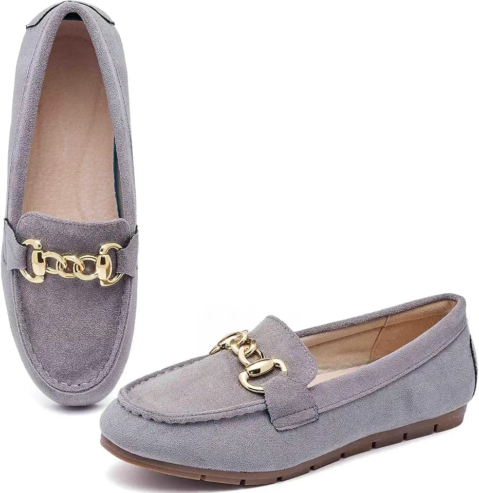 ABEJOJO Women's Loafer Shoes, Comfortable Slip on Casual Flat Penny Shoes for Walking, Driving, Dressy