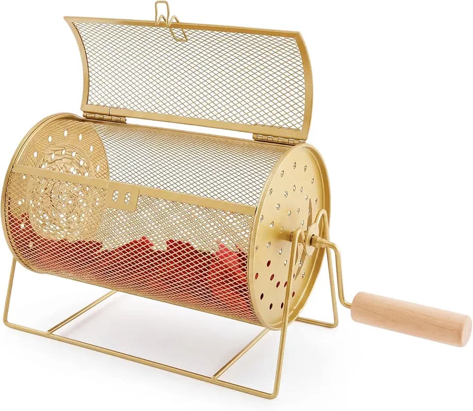 Teenyyou Raffle Drum, Holds 1000 Tickets, Medium, Crank Handle, Gold