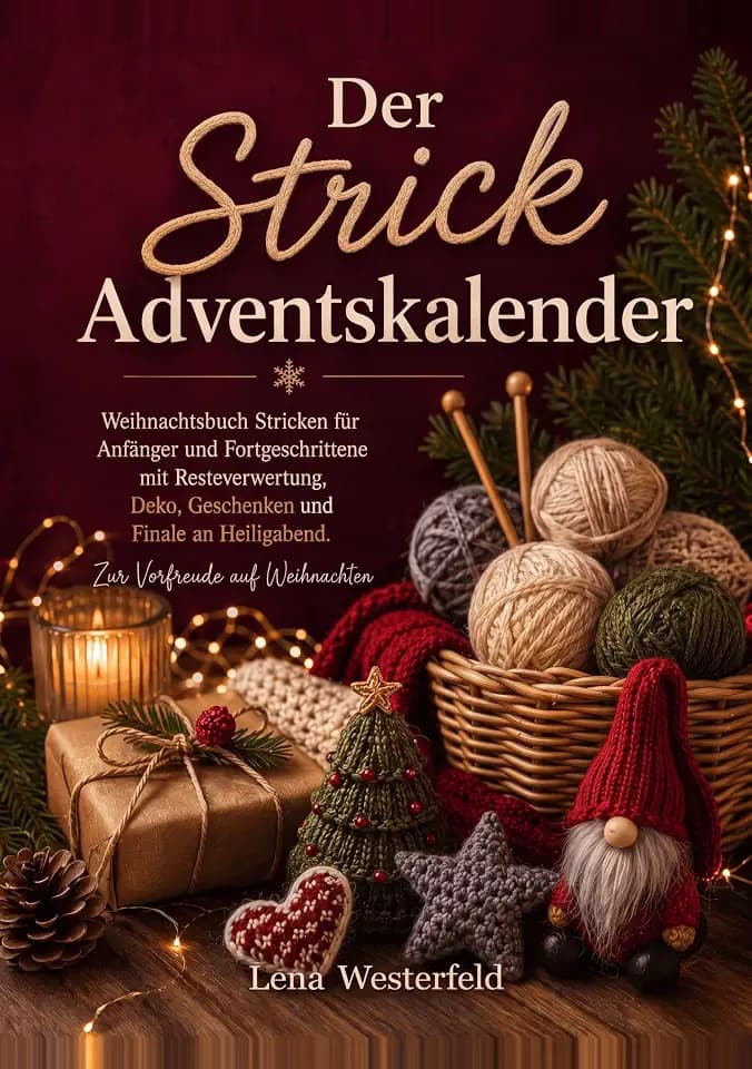 Der Strick Adventskalender: Weihnachtsbuch Stricken für Anfänger und Fortgeschrittene mit Resteverwertung, Deko, Geschenken und Finale an Heiligabend. Zur Vorfreude auf Weihnachten