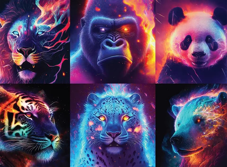 Buffalo Games - Neon Fauna - 1000 Piece Jigsaw Puzzle