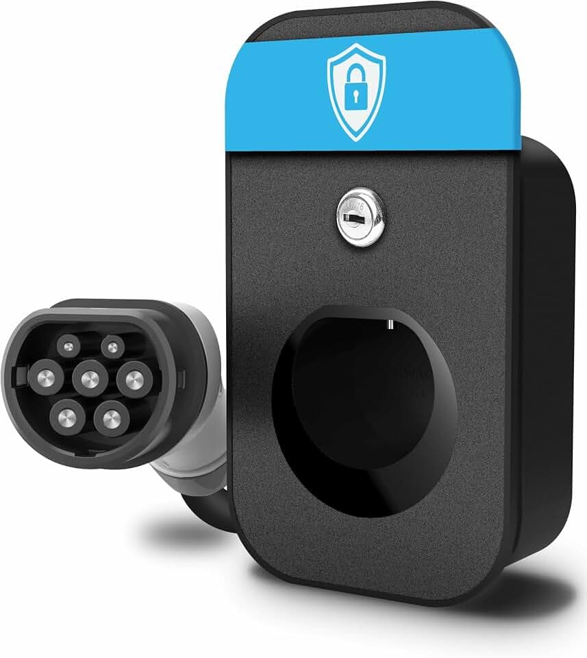 Parkwächter E1 Kabel-Organizer mit Schloss, Docking-Station für EV Ladekabel-Stecker Typ 2, Ladestation Kabel-Wandhalter, E-Auto Kabelhalter, Kindersicherung und Diebstahlsicherung