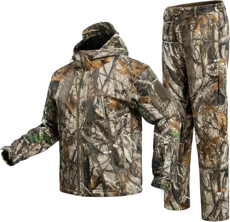 YEVHEV Quiet Hunting Clothes Suit Clothing Gear Camouflage Hoodie Jacket Pants
