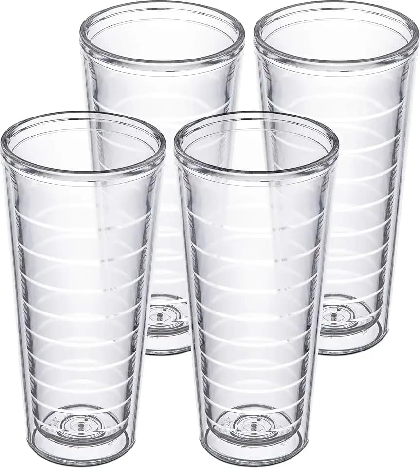 Insulated Drinking Glasses 22oz 4-pack - Great for Iced Coffee & Hot Drinks