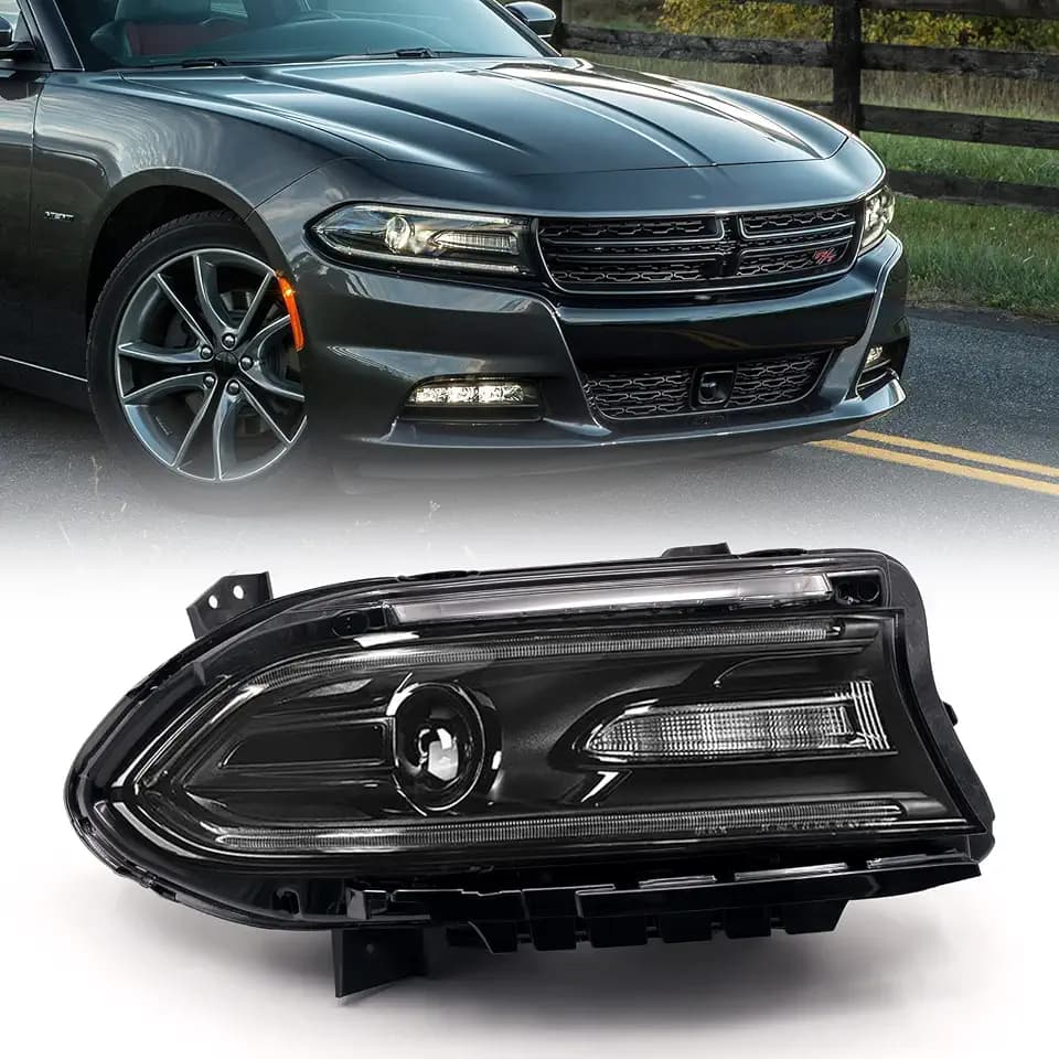 FIONE Halogen Headlight Assembly for Dodge Charger 2015-2021 Headlamp Right