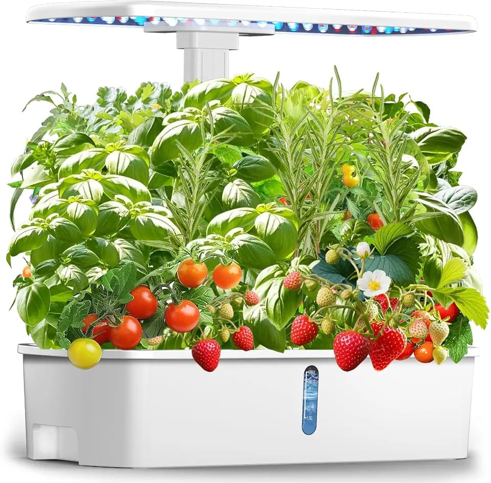 Hydroponics Growing System Kit 12 Pods, Indoor Garden with LED Grow Light