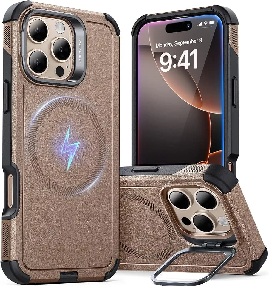 ESR Cyber Tough for iPhone 16 Pro Case with Flex Stand, Gold
