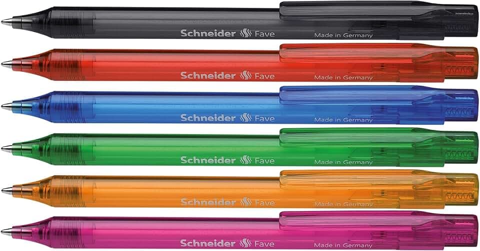 Schneider Fave Kugelschreiber (Druckmechanik, M) 50er Packung sortiert, blau