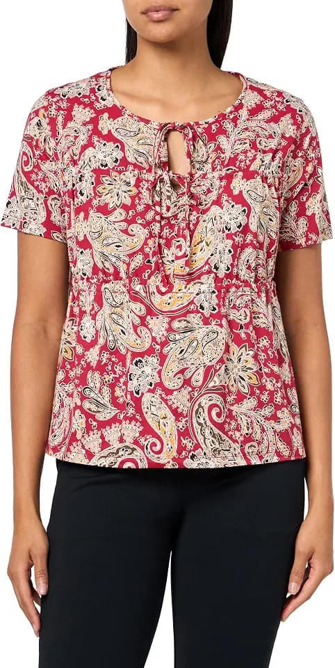 Nautica Women's Short Sleeve Tie Front Knit Top