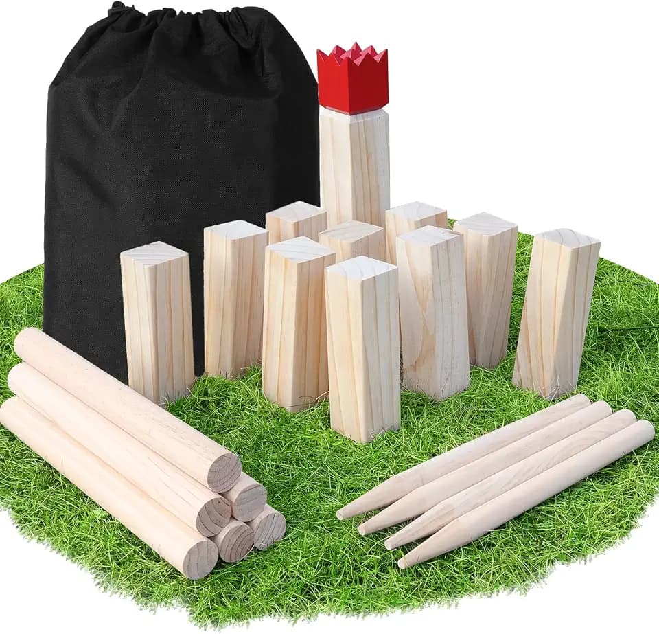 Kubb Wikinger Wurfspiel Groß - Original 5 Kubb Outdoor Spiele