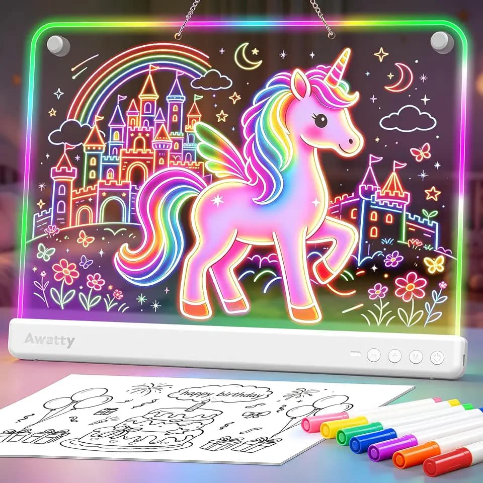Awatty Led Drawing Doard 16'', Toys Gifts for Kids Girls Boys(Ivory)