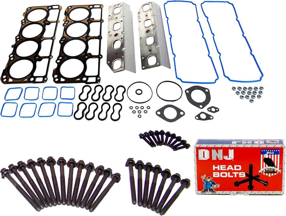 DNJ HGB1163 Engine Cylinder Head Gasket Set with Head Bolt Kit, Complete Repair Set for 2009-2022 Chrysler, Dodge, Jeep, Ram 1500, 1500 Classic, 2500 5.7L V8 16V OHV 345cid