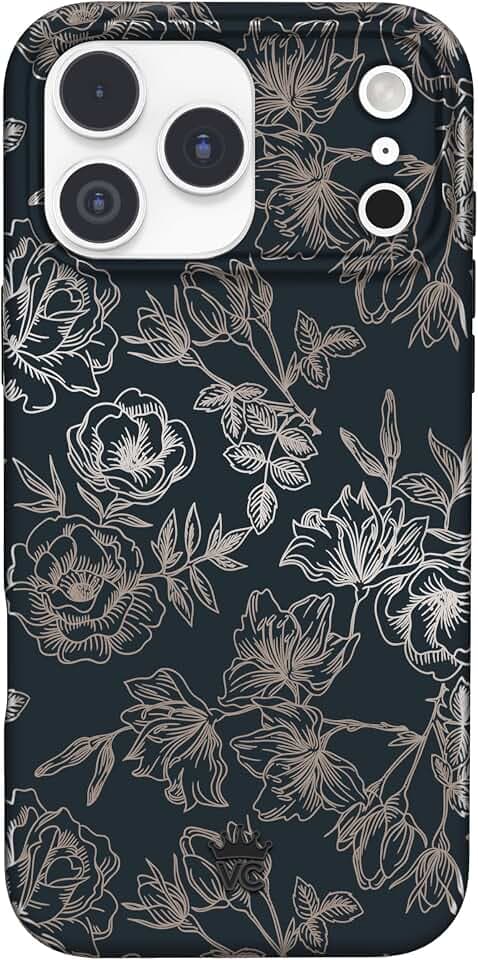 VELVET CAVIAR for iPhone 17 Pro Max Case | Floral Rose Gold Chrome