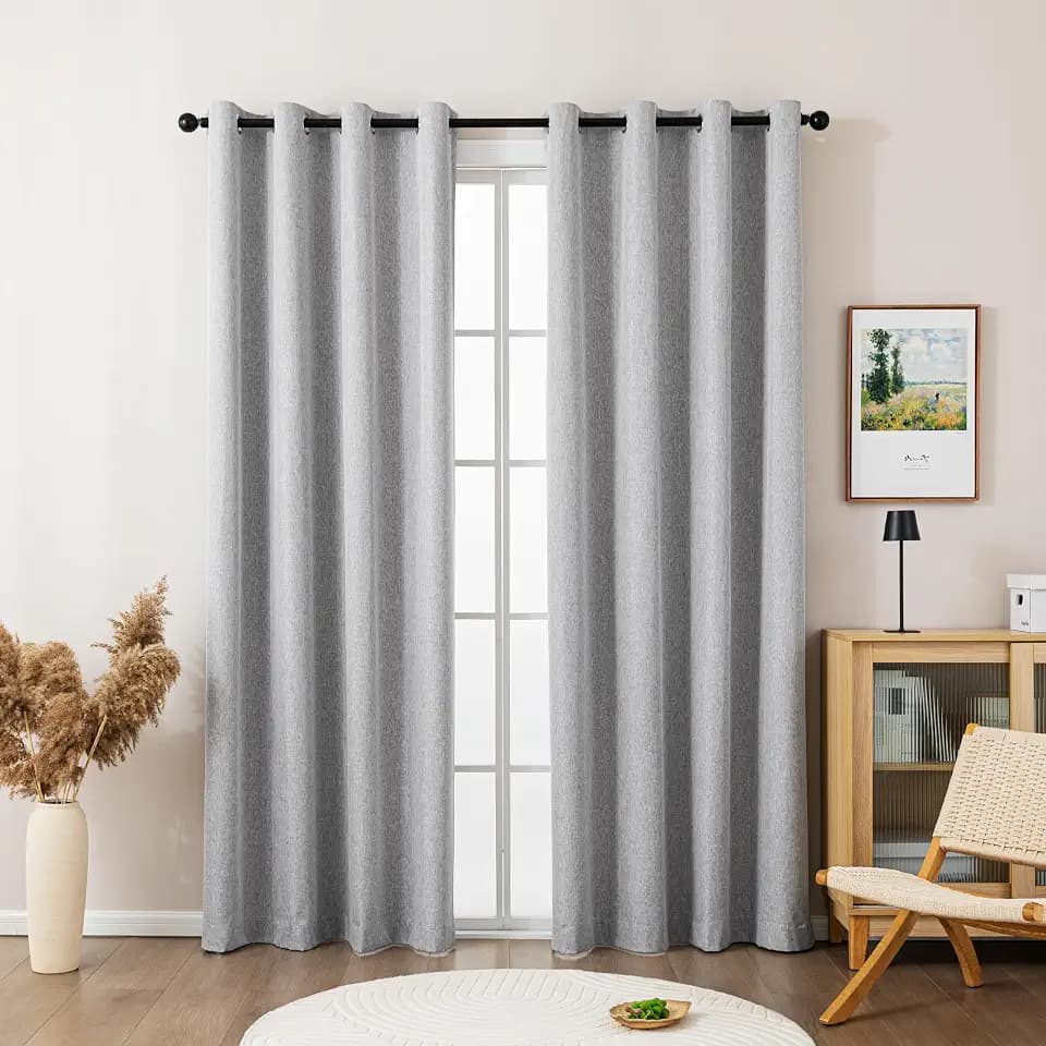 Sonive 100% Blickdichte Vorhänge mit Ösen Gardinen 2 Stück H300xB145cm