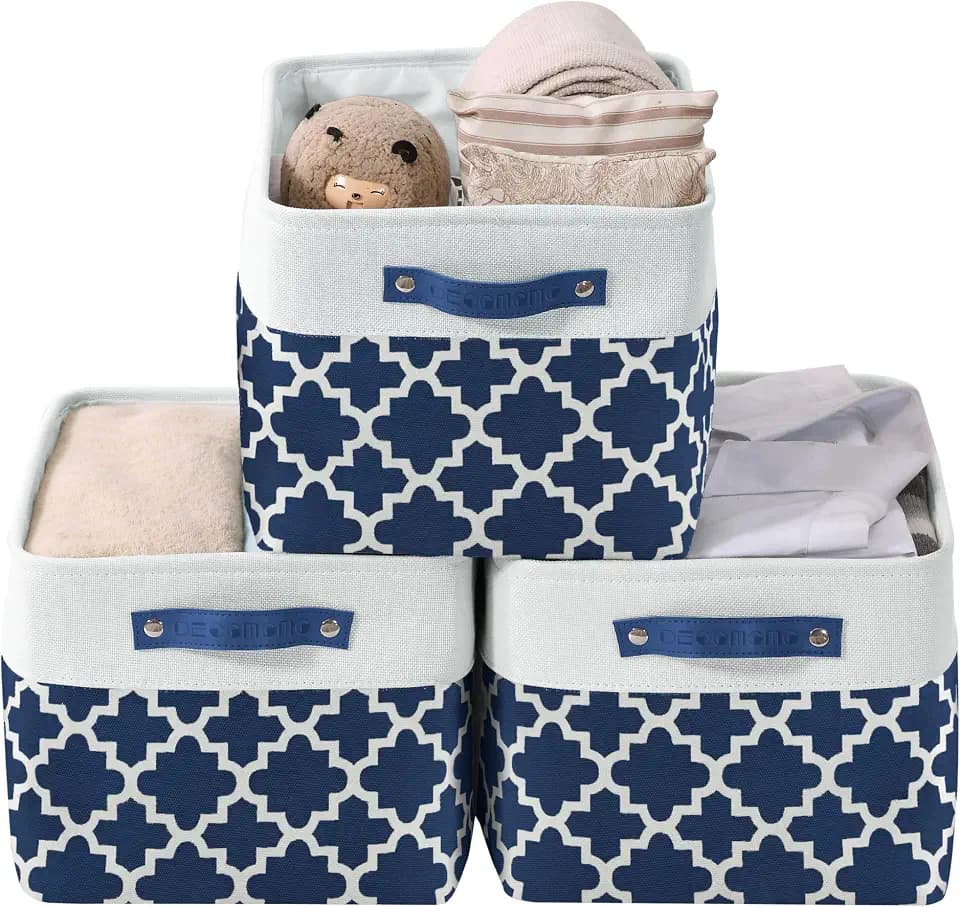 DECOMOMO Storage Bins, Large Fabric Storage Baskets for Shelves 3 Pack