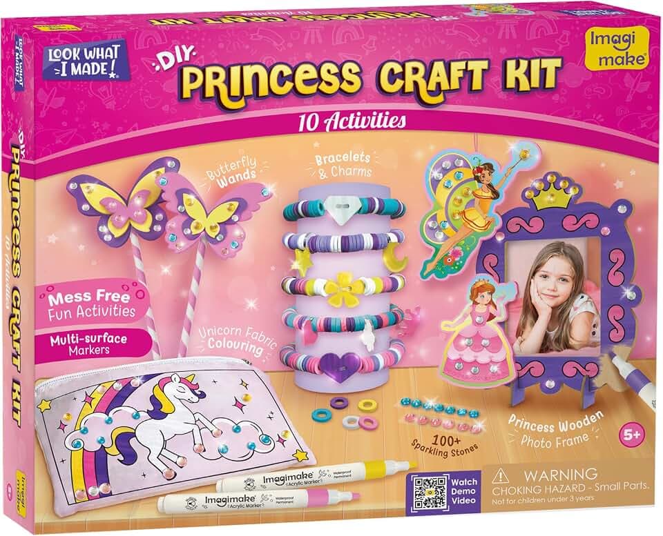 Imagimake Princess Craft Kit, 10 Mess-Free Creative Activities for Girls