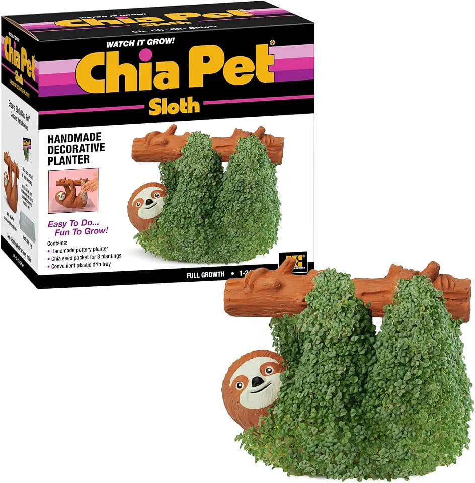 Chia Pet Sloth Terracotta Planter with Seed Pack