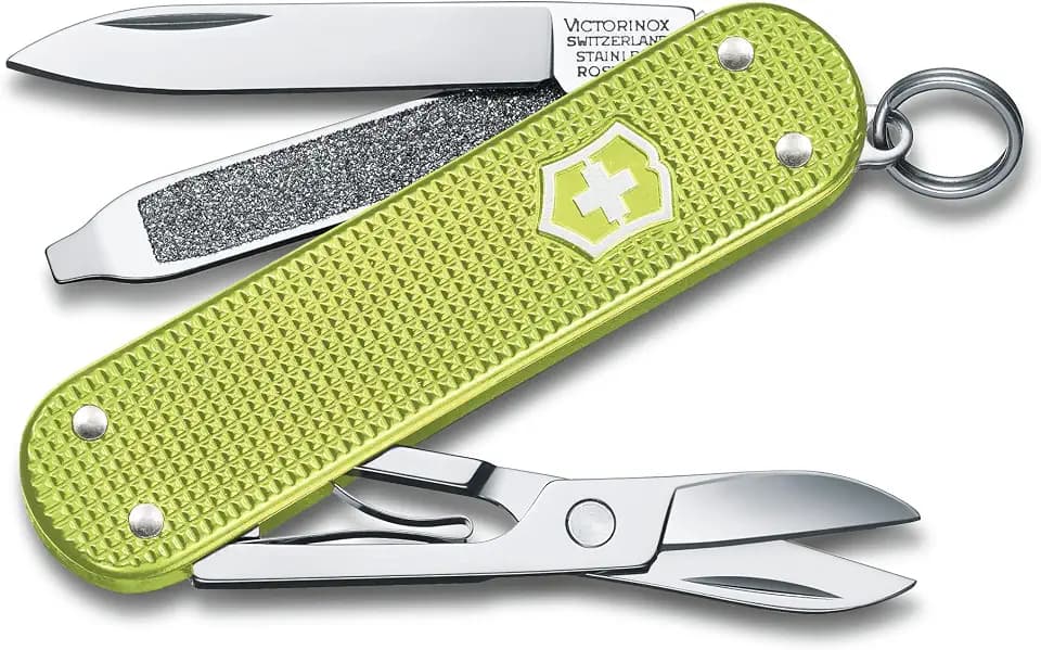 Victorinox Schweizer Taschenmesser, Klein, Classic SD Alox, Multitool, Swiss Army Knife, 5 Funktionen, Klinge, Nagelfeile