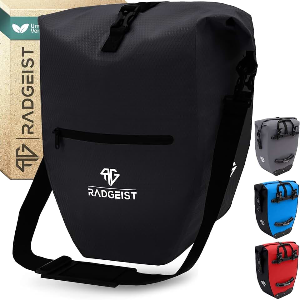 RADGEIST Fahrradtasche für Gepäckträger - Tasche für Fahrrad Gepäckträger - Gepäckträgertasche wasserdicht & Umhängetasche - Radtasche mit Reflektoren