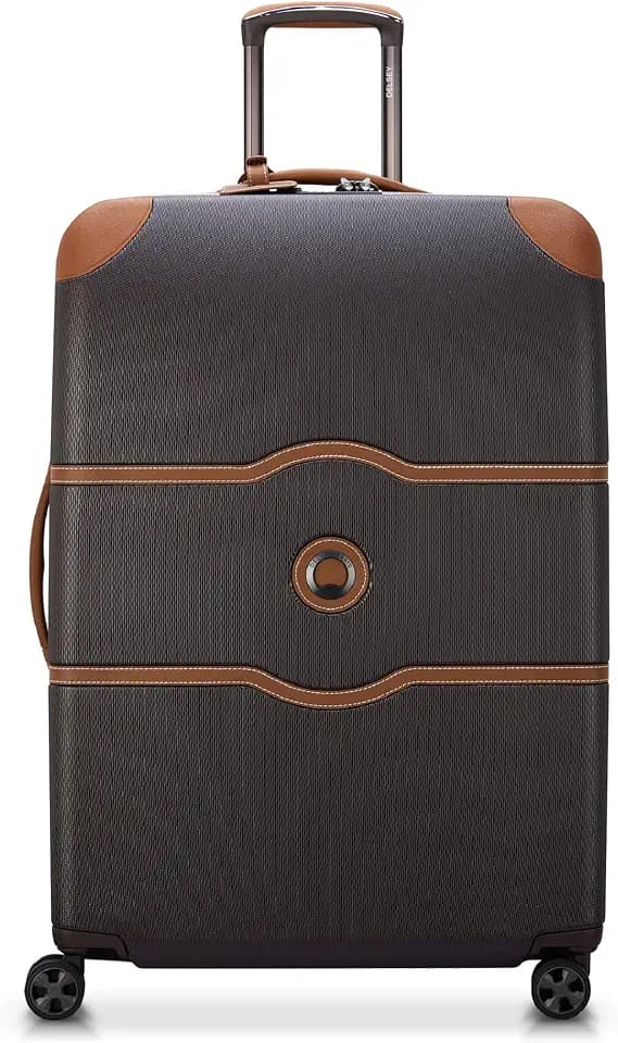 DELSEY PARIS Chatelet Air 2.0, 28 Inch Checked Luggage, Chocolate Brown