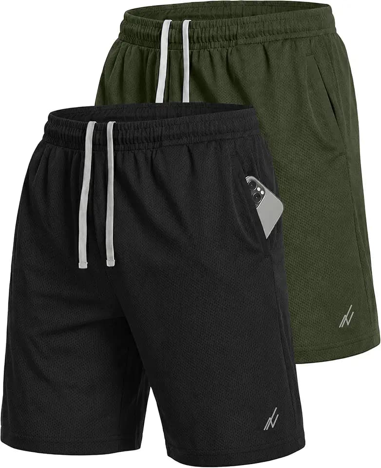 NY Threads Multipack Breathable Mesh Mens Athletic Shorts Loose-Fit Shorts