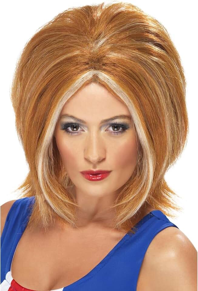 Smiffys Girl Power Perücke, Fuchsrot, mit blonden Strähnen Halloween