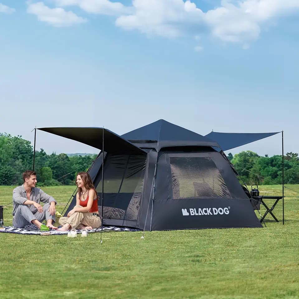 BLACKDOG Blackout Camping Tent, 60s Easy Setup Instant Cabin Tent