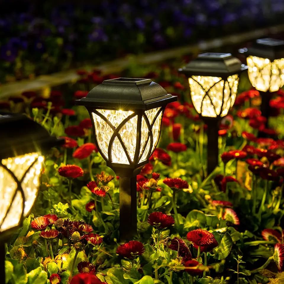 GIGALUMI 8 Pack Solar Lights Outdoor Waterproof, LED Solar Garden Lights