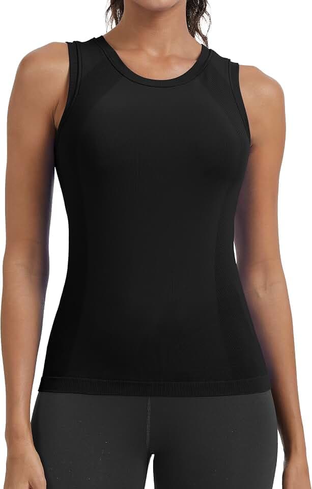 MathCat Seamless Workout Tank Top with Built in Bra for Women