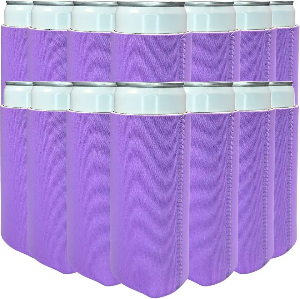 TahoeBay Slim Neoprene Can Cooler Sleeves in Bulk, 50-Pack, Orchid