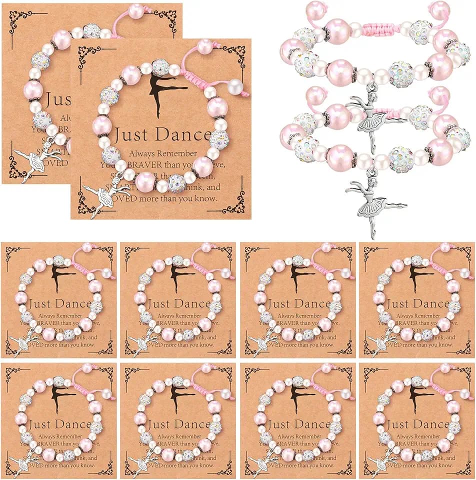 Ecation 12sets Dance Recital Gifts for Women Sparkly Dance Bracelets