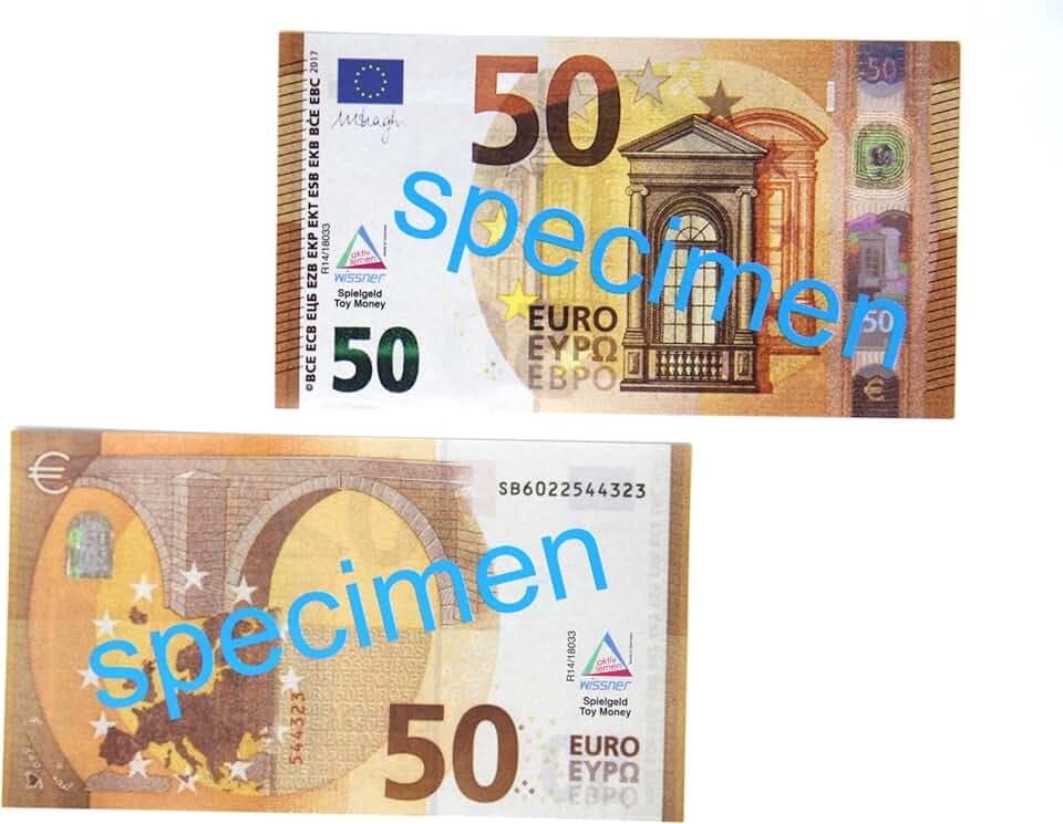 WISSNER® 50 Euro Banknoten (100 Stück) – Spielgeld
