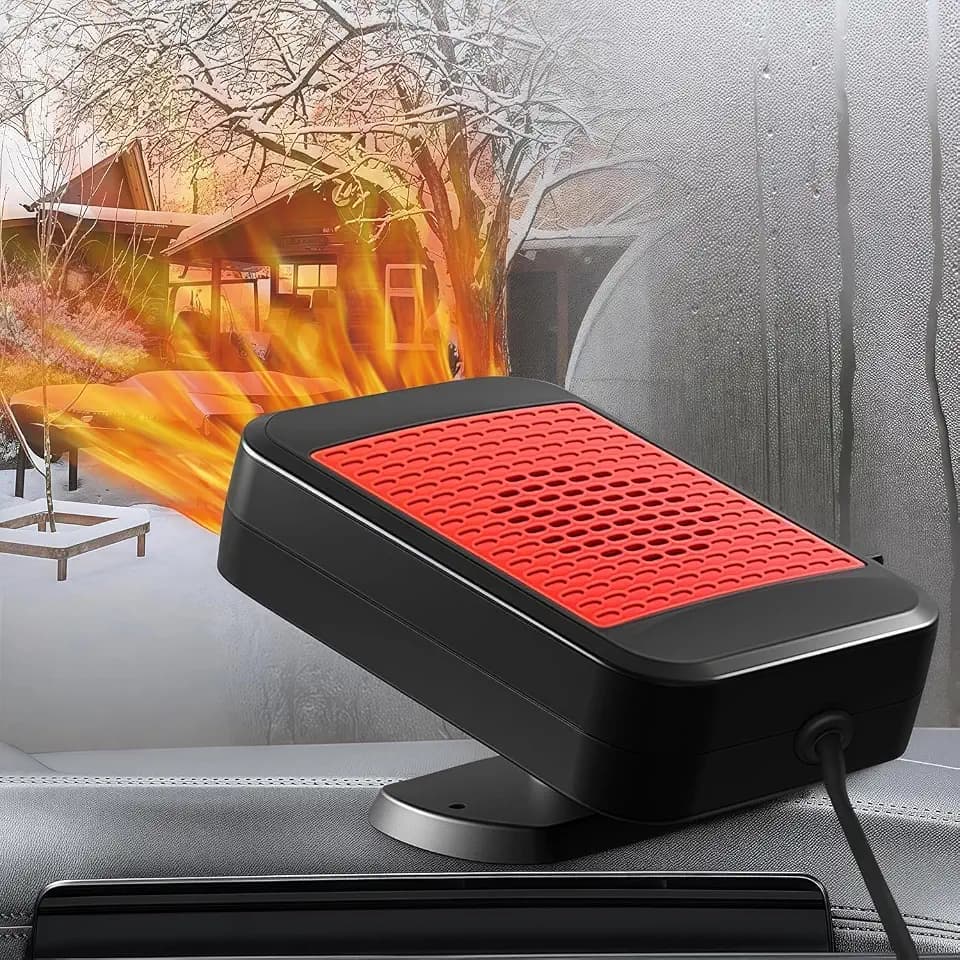 Car Heater, 12V 200W Portable Car Heater 360°Rotation 2 in 1 Heating & Cooling Fan Windshield Demisting Defroster Plug Into Cigarette Lighter for SUV & Trucks（red）