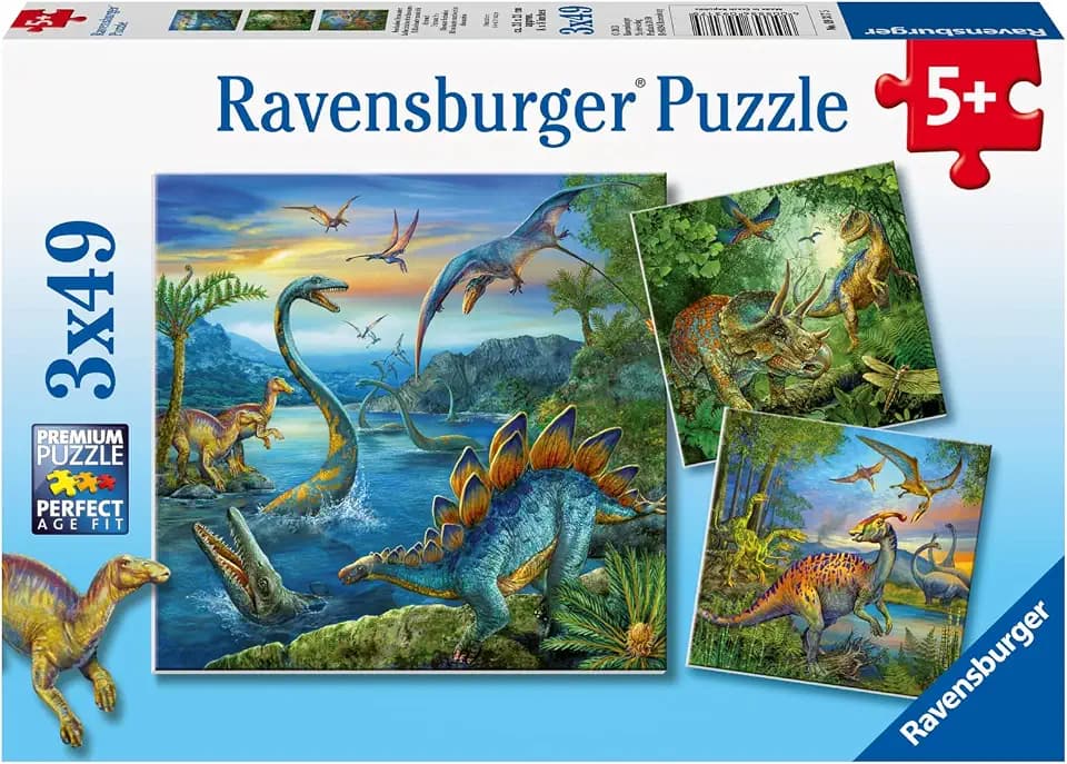 Ravensburger Puzzle Faszination Dinosaurier - 3x49 Teile Puzzle ab 5 Jahre