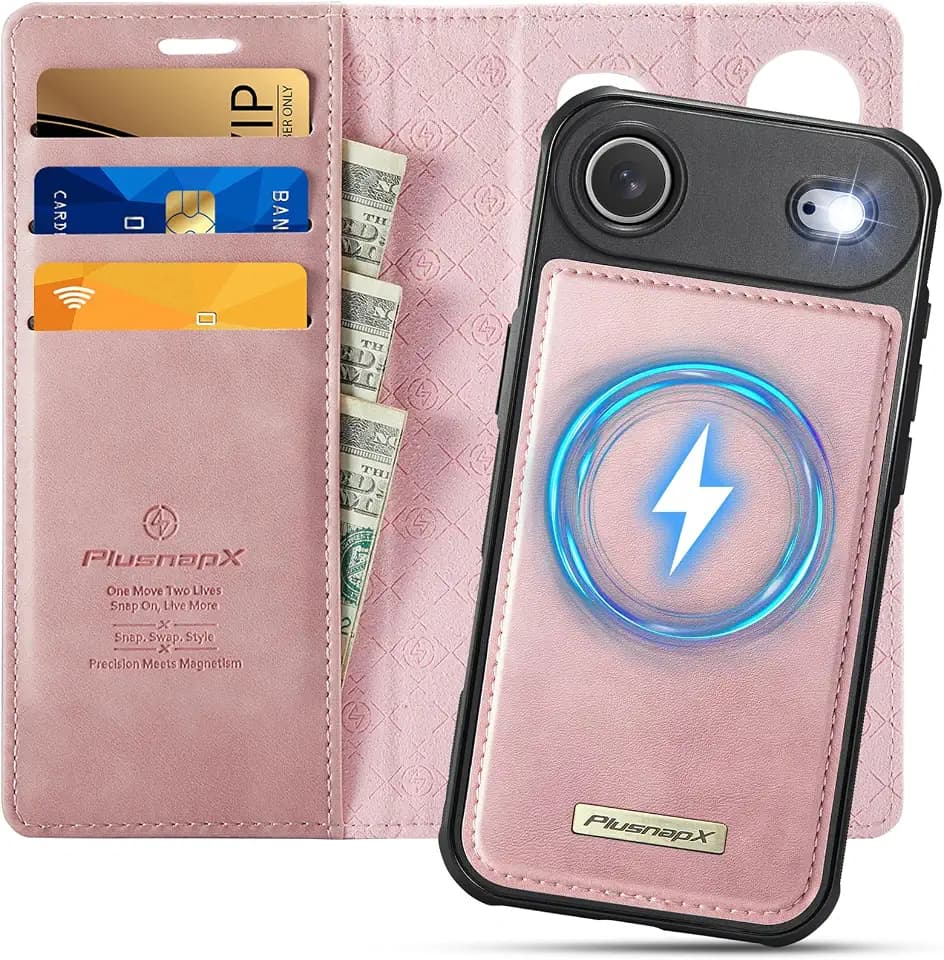 for iPhone Air 2-in-1 Detachable Wallet Phone Case, Pink