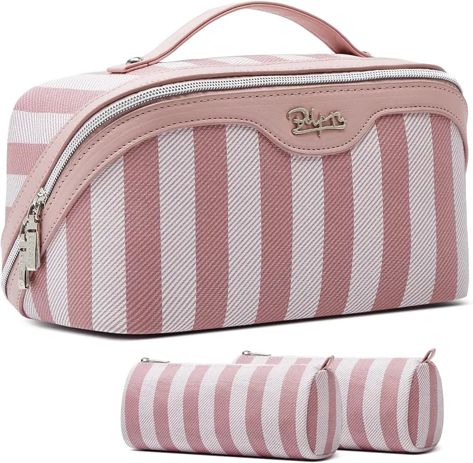 BOYATU Travel Makeup Bag Cosmetic Bags for Women: 3-Piece Makeup Bag Set